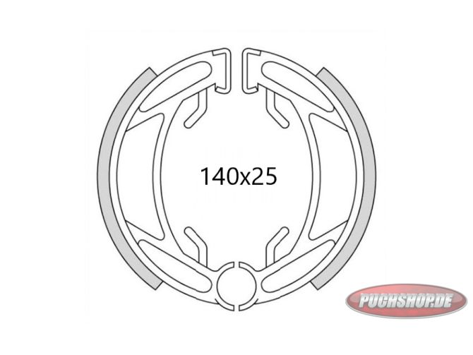 Brake shoes Puch M50 Racing / Monza star wheel (140x25mm) product
